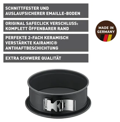 Produktbild von Kaiser 2300638058, Springform, Rund, Stahl, 1,8 l, Schwarz, Deutschland