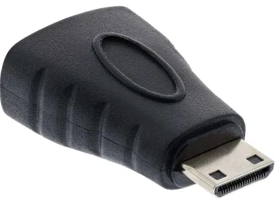 Produktbild von InLine HDMI Adapter, HDMI A Buchse auf Mini HDMI C Stecker, 4K/60Hz kompatibel, HDMI A, HDMI C, Schwarz