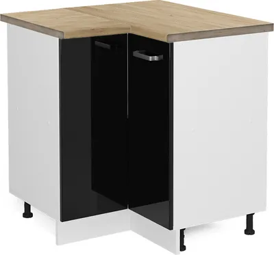 Image de Meuble d'angle Vicco R-Line Noir Haute brillance 75.6cm , PT Chêne, Model 45679