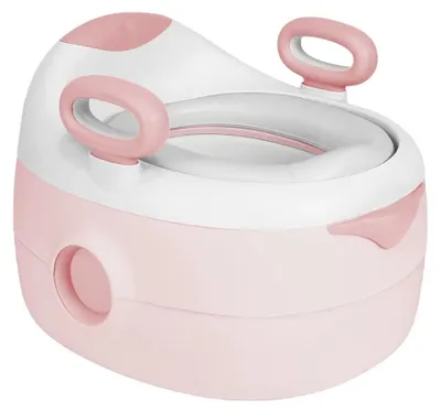 Productafbeelding van Babyzitje 3-in-1 - Toiletzittingverkleiner met trappetjes - Kunststof - Roze