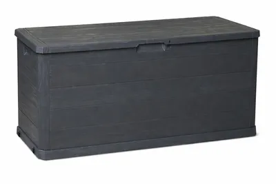 Produktbild von Kissenbox 280 Liter – Wetterfeste Aufbewahrungsbox für Gartenkissen & Gartenzubehör – Stabile Kunststoff-Aufbewahrungskiste – Grau