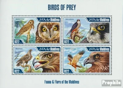 Produktbild von Briefmarken Malediven 2013 Mi 4928-4931 Kleinbogen (kompl. Ausg.) postfrisch Raubvögel