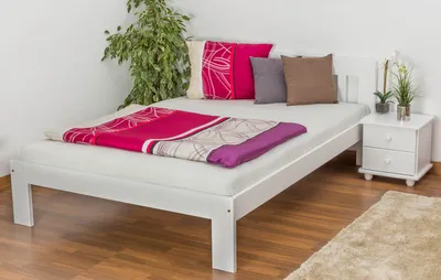 Produktbild von Bettrahmen für Kinder / Kinderbett 140 x 200 cm | Massivholz: Kiefer | Weiß Lackiert