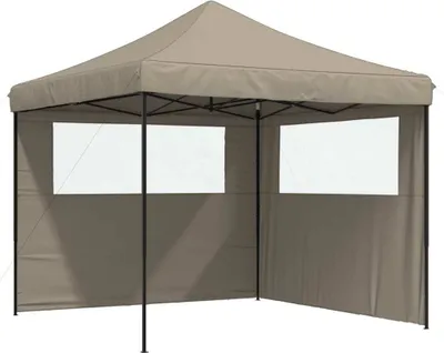 Obrázok produktu pre Skladací pop-up párty stan s 2 bočnými stenami sivohnedý