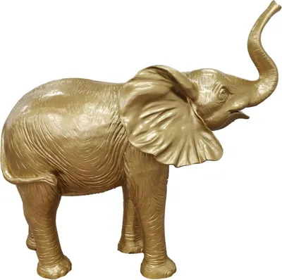 Produktbild von Casa Padrino Designer Dekofigur Elefant Gold 160 x H. 160 cm - Riesige Deko Skulptur - Gartendeko