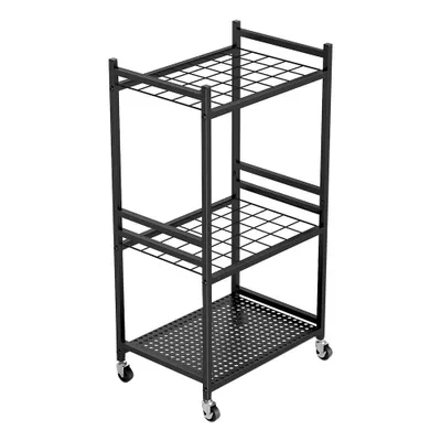 Produktbild von Gartengeräte-Regal fahrbares Aufbewahrungsregal Regal Abstellregal Gartenregal Aufbewahrung für Pflanzzubehör Schwarz 43*30*79.5cm 【GJJ6855-HEI】