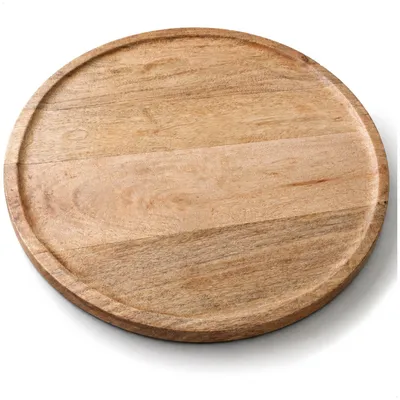 Image de Planche de décoration en bois, diamètre 38 cm, modèle artisanal avec bordure