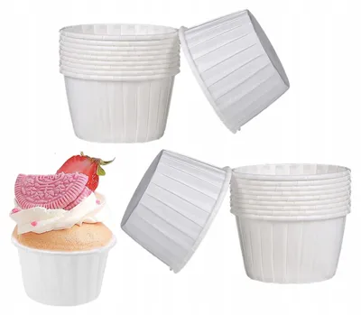 Produktbild von Elhandel Muffinpapier Backförmchen weiß, 20 Stück
