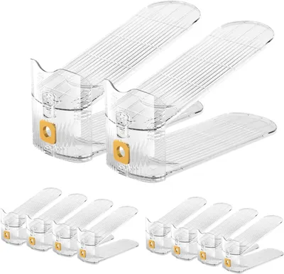 Produktbild von Schuhstapler 10 Stück, verstellbarer Schuhhalter, transparent, für Schrank