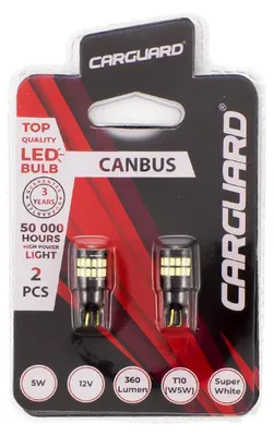 Produktbild von Auto-LED - CAN129 - T10 (W5W) - 360 lm - Canbus - 30 SMD - 5W - 2 Stück pro Blister - Hellweiß 6000K [50776]