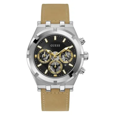 Produktbild von Guess GW0262G1 Herren-Armbanduhr, Edelstahl-Gehäuse, Leder-Armband