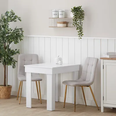 Produktbild von Homestyle4u Esstisch Weiß Esszimmertisch Holztisch Küchentisch 90x60 cm