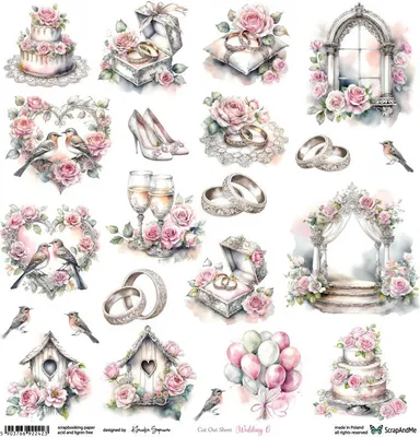 Obrázok produktu pre Scrapbookingový papier 30x30 - ScrapAndMe - Svadba 6 - vystrihovací list