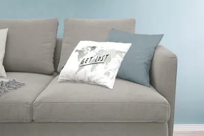 Produktbild von MuchoWow® Zierkissen Sofakissen Wohnzimmer Dekokissen 60x40 cm Weltkarte - Zitat - Grau - Kopfkissen - Polster mit Foto
