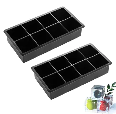 Obrázek produktu pro Forma na led, 2 ks, velká čtvercová silikonová forma na led, 5cm kostky ledu na whisky a koktejly