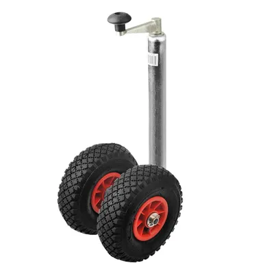 Zdjęcie produktu dla Doppelstützrad 48mm 2x Kunststoff-Felge mit Luftreifen 260x85mm