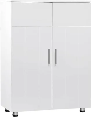 Produktbild von EUGAD Beistellschrank, mit verstellbare Regalebene und Schranktür, Weiß