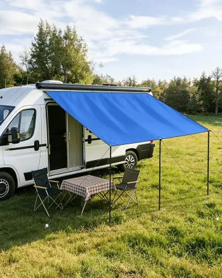 Produktbild von Sonnensegel Markise Wohnmobil Wohnwagen Markise 3m Sonnensegel Wohnwagen mit Keder 210D Oxford mit 3 Kederschiene UV-Schutz Wasserdicht für Camper Van 3 x 2,4m
