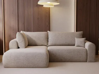 Produktbild von GrainGold Ecksofa L-Form Links Savana Bis - Ecksofa fürs Wohnzimmer - Moderne Ecksofa, Wohnzimmer Ecksofa - Eckcouch Beige (Vena 7)