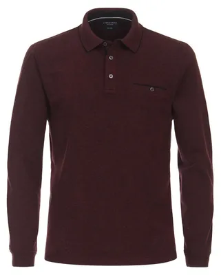Produktbild von CASAMODA Herren Poloshirt Langarm Polokragen Piqué Bordeaux 6XL