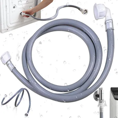 Zulaufschlauch 1 m, 20 bar, 3/4 Zoll, 90° Winkel, grau
