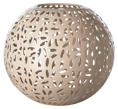 Produktbild von FINK Windlicht DARIA - Kugel aus Eisen pulverbeschichtet, taupe matt, H 20 cm, Ø 24 cm, Kerzenhalter, Herbstdeko