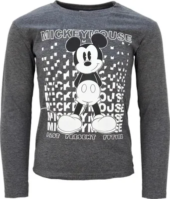 Produktbild von Disney Mickey Maus Langarmshirt Kinder Jungen Grau 110–140 – Grau / 116