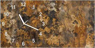 Produktbild von Wanduhr aus Glas mit Motiv Rostige Textur- 60 x 30 cm - inkl. Aufhängesystem