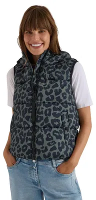 Productafbeelding van Cecil hooded vest met zakken, olijgroen, maat S