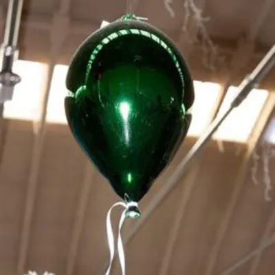 Productafbeelding van Decoratieve glazen ballon, groen, diameter 24 cm, hoogte 15 cm