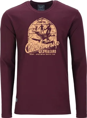 Produktbild von Übergrößen Longshirt California Longboard beige AHORN SPORTSWEAR Maroon Red 7XL