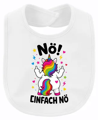 Immagine prodotto di Bavaglino per neonato/bambino, design "Unicorno Arcobaleno", simpatico e divertente, unisex, colore bianco, taglia unica