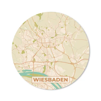 Produktbild von MuchoWow® Mauspad Mousepad Karte - Wiesbaden - Vintage - Stadtplan 20x20 cm - Mousepads - Maus Mat - Pad - Mausunterlage - Schreibtischmatte