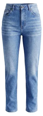 Produktbild von Klassische Boyfriend-Jeans für Damen, gerades Bein und hoher Bund.