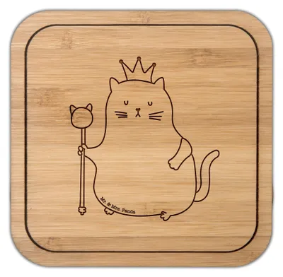 Produktbild von Mr. & Mrs. Panda Untersetzer Aus Kork Katze König - Transparent - Geschenk, Katzen, Tischuntersetzer, Tischschoner, Kater, Königlich, Katzenmotive, Cat, gläseruntersetzer
