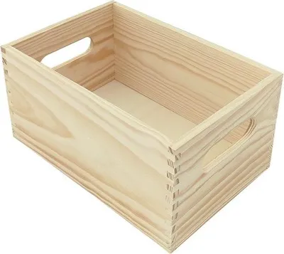 Produktbild von Kiste aus rohem Kiefernholz 30x20x15 cm