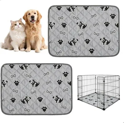 Productafbeelding van puppymatten, wasbaar, herbruikbaar, voor honden, trainingspads voor honden, lekvrij en sneldrogend, waterabsorberend en antislip, 45 x 60 cm, 2 stuks