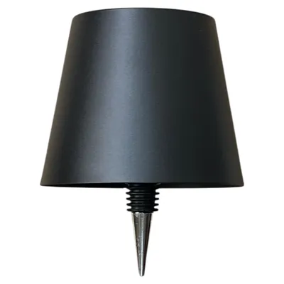 Produktbild von Warmpi LED Flaschenlampe Kabellos - Akku Tischleuchte Dimmbar - Gebürstetes Metall Schwarz - IP54 Wasserdicht Flaschenlicht für Outdoor & Innen
