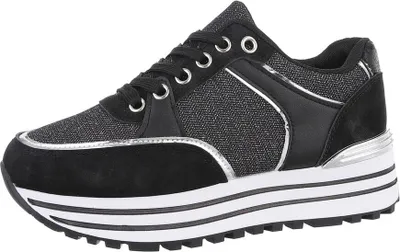 Produktbild von Ital-Design Damen Freizeitschuhe  Textiloptik, Lederoptik Sneakers Low 86188203 Schwarz Gr.  41