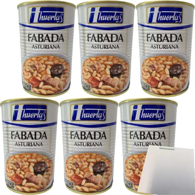 Produktbild von huertas Fabada Asturiana (Bohneneintopf Asturiana Art) Gastropack (6x415g Konserve) + usy Block