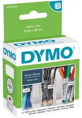 Obrázok produktu pre Viacúčelové štítky DYMO LabelWriter, čierne, biele, 25 mm, 13 mm, papier, krabička, 40 mm