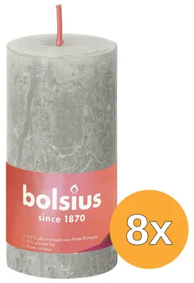 Productafbeelding van 8x Bolsius Rustiekkaars 100/50 Sandygrey (1 stuk)