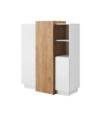 Obrázok produktu pre Moderná komoda do obývačky alebo spálne, biela / dub Craft Gold, 110 x 45 x 133,5 cm