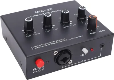 Produktbild von Vorverstärker mit hoher Verstärkung 48V - Mikrofonverstärker - XLR/3,5mm/6,35mm Eingang