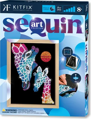 Produktbild von KITFIX DIY set Sequin Art Blue Premium Giraffe &amp; Calf