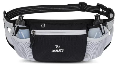 Produktbild von SDFWGG Laufgürtel Mit Trinkflasche Sport Bauchtasche Trinkflasche Trinkgürtel Laufen Mit Flaschenhalter Handyfach Reißverschlusstasche Großer Kapazität Für Joggen Fitness Wandern Radfahren