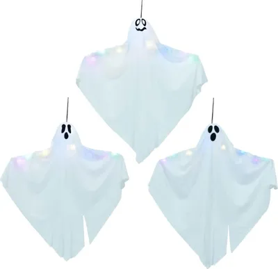 Produktbild von Hängender Halloween Geist 3 pcs Weiß 52 x 62 cm Polyester