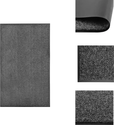 Image de vidaXL Tapis de sol Lavable Anthracite 90x150 cm - Tapis de sol