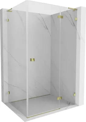 Image de Mexen Lunar L Porte de douche sur charnières à droite 95 x 80 cm, transparent, or - 834L-095-080-50-00-P