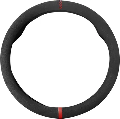 Obrázek produktu pro Potah na volant, 37-38 cm, semiš, protiskluzový, černý, pro automobil
